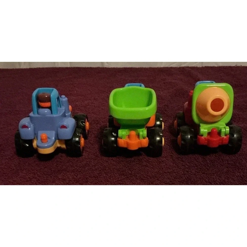 Huile 3 Pcs‎ Friction Powered  Push and Go Trucks Construction And Tractor Cars
